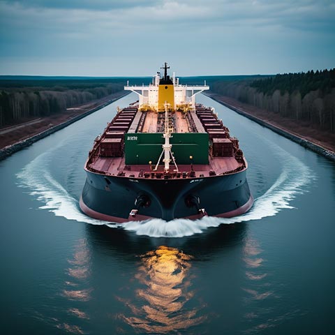crude oil tanker is underway